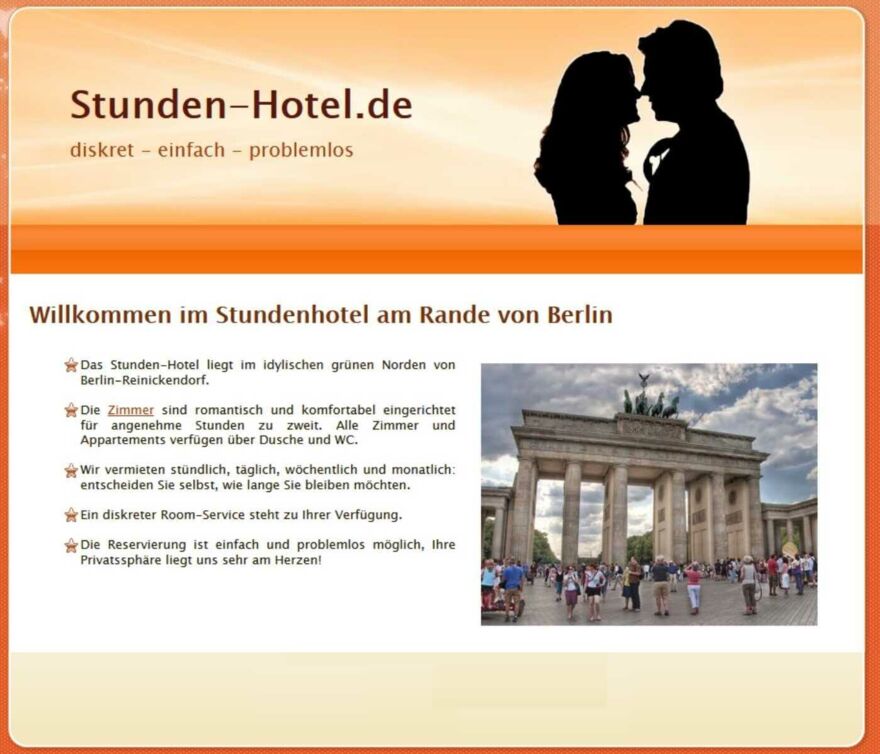 Screenshot der Webseite vom Stundenhotel Rheden