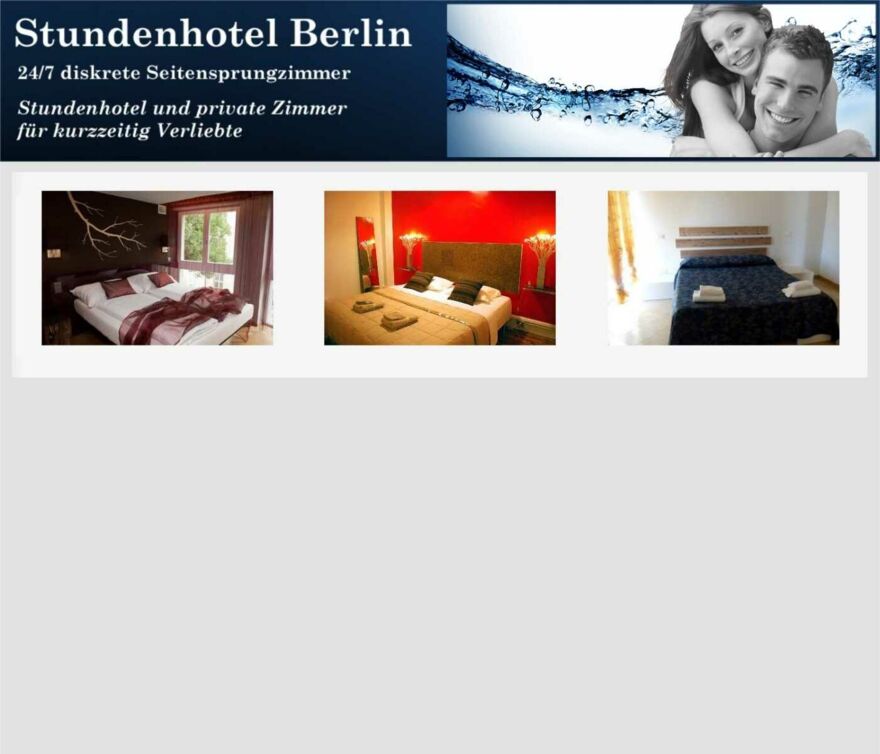 Screenshot der Webseite vom Seitensprungzimmer Liebeshöhle in Berlin Steglitz