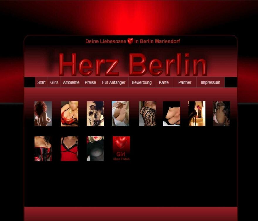 Screenshot von der Webseite des ehemaligen Bordells Herz