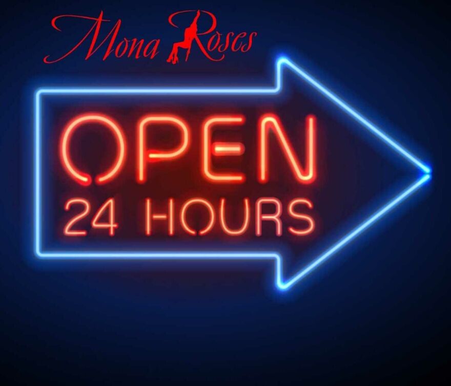 Leuchtreklame vom 24 Stundenbordell Mona Roses in Berlin-Steglitz