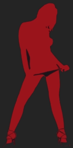 Sexkontakte zu Hobbyhuren. Scherenschnittbild einer Berliner Hobbyhure