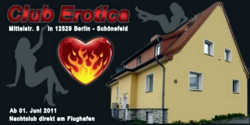 Flyer zur Eröffnung des Bordell Erotica am Flughafen Schönefeld