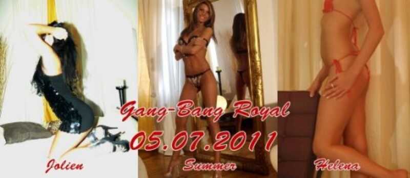 Flyer heute Sexparty im Bordell Royal Berlin die Nutten Jolien, Summer und Helena laden ein
